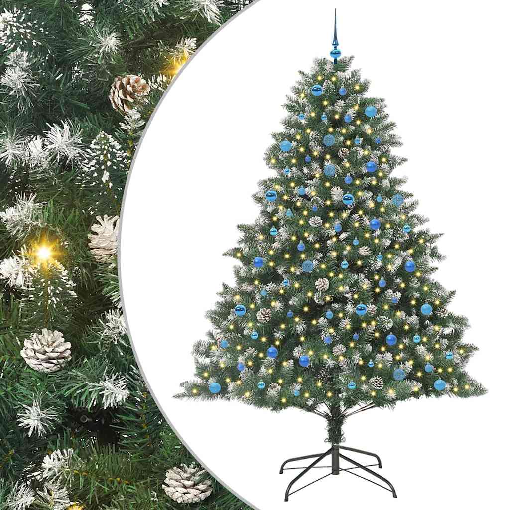Kunstkerstboom Groen 160 x 160 x 240 cm PVC en Plastic en Staal