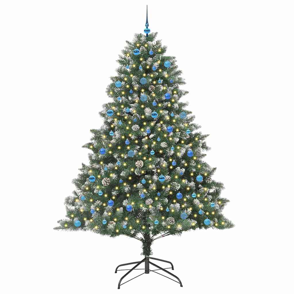Kunstkerstboom Groen 160 x 160 x 240 cm PVC en Plastic en Staal