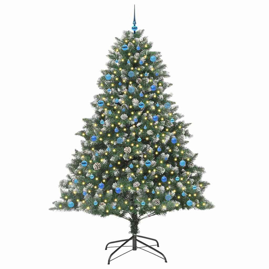 Kunstkerstboom Groen 160 x 160 x 240 cm PVC en Plastic en Staal