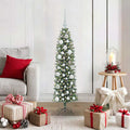 Kunstmatige slanke kerstboom met 150 LED Groen en Wit 120 cm