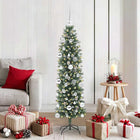 Artificial Slim Christmas Tree with 150 LED Green and White 150 cm