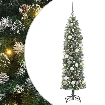 Kunstmatige slanke kerstboom Groen 180 cm PVC
