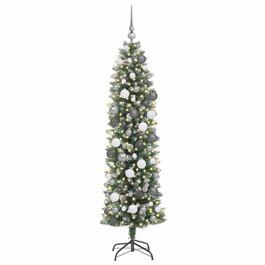Kunstmatige slanke kerstboom Groen 180 cm PVC