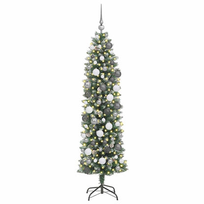 Kunstmatige slanke kerstboom Groen 180 cm PVC