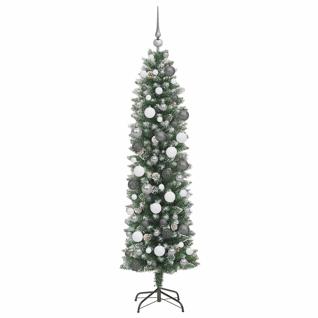 Kunstmatige slanke kerstboom Groen 180 cm PVC