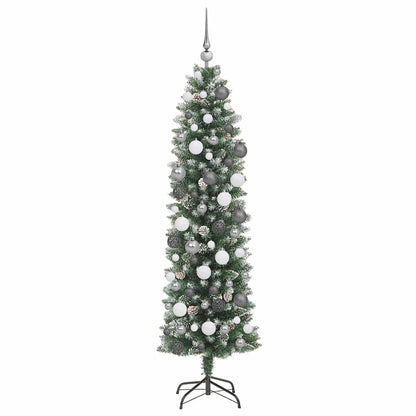 Kunstmatige slanke kerstboom Groen 180 cm PVC