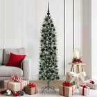 Artificial Slim Christmas Tree with 300 LED Green and White 180 cm