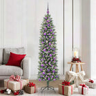 Artificial Slim Christmas Tree with 300 LED Green and White 180 cm