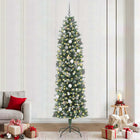 Slanke kerstboom 240 cm groen wit met 300 LED