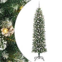 Kunstmatige Slanke Kerstboom Met 300 Led Groen En Wit 240 cm