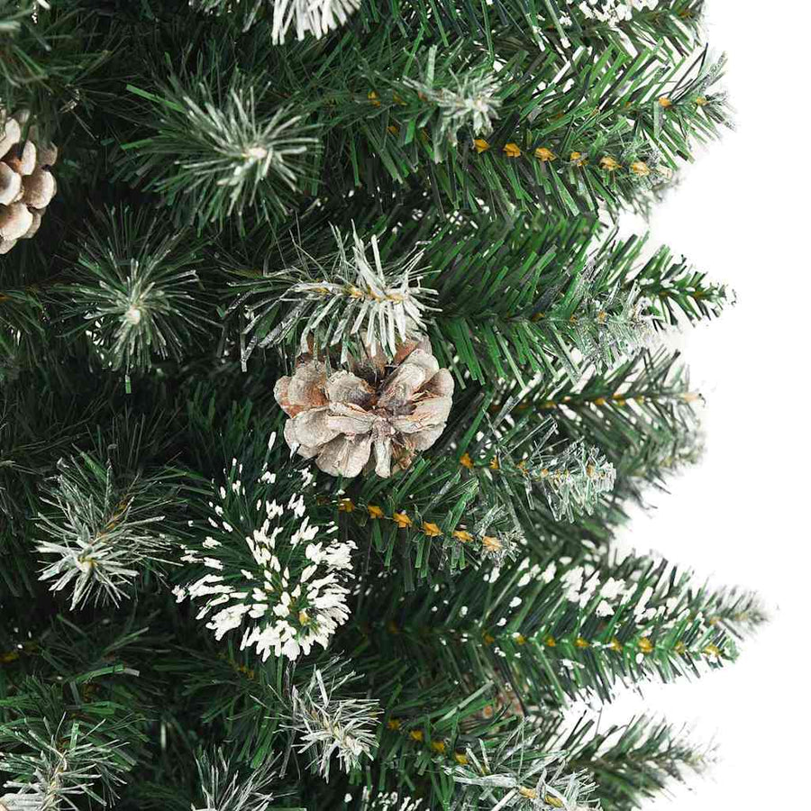 Kunstmatige Slanke Kerstboom Met 300 Led Groen En Wit 240 cm