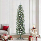 Artificial Slim Christmas Tree With 300 Led Green And White 240 cm