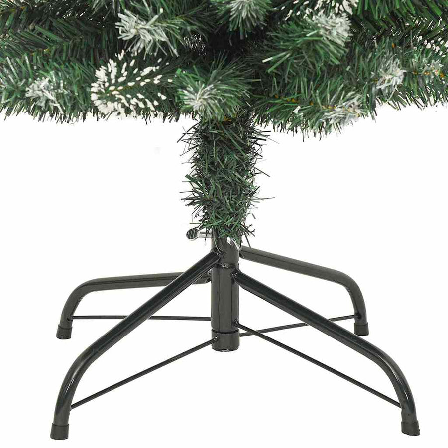 Kunstmatige Slanke Kerstboom Met 300 Led Groen En Wit 240 cm