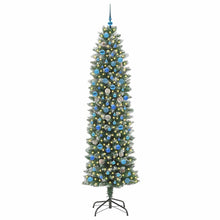 Kunstmatige Slanke Kerstboom Met 300 Led Groen En Wit 240 cm