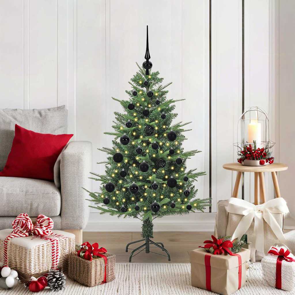 Artificial Pre-lit Kerstboom met Ballenset Groen 120 cm