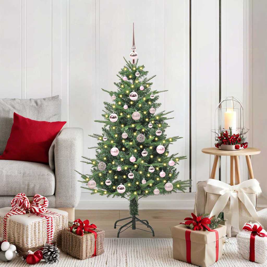 Artificial Pre-lit Kerstboom met Ballenset Groen 120 cm