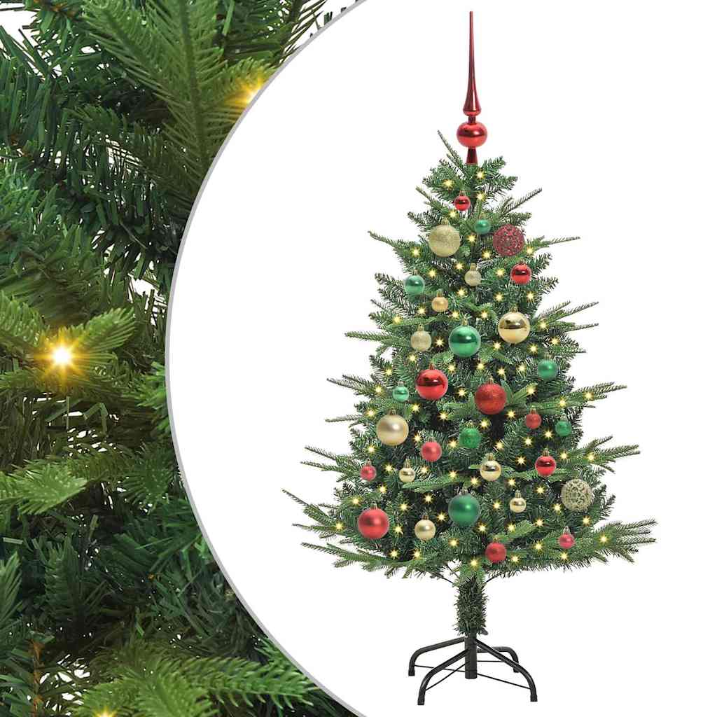 Artificial Pre-lit Kerstboom met Ballenset Groen 120 cm