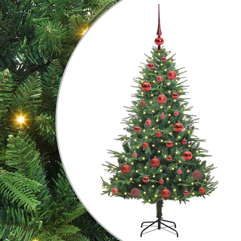 Artificial Pre-lit Kerstboom met Ballenset Groen 150 cm