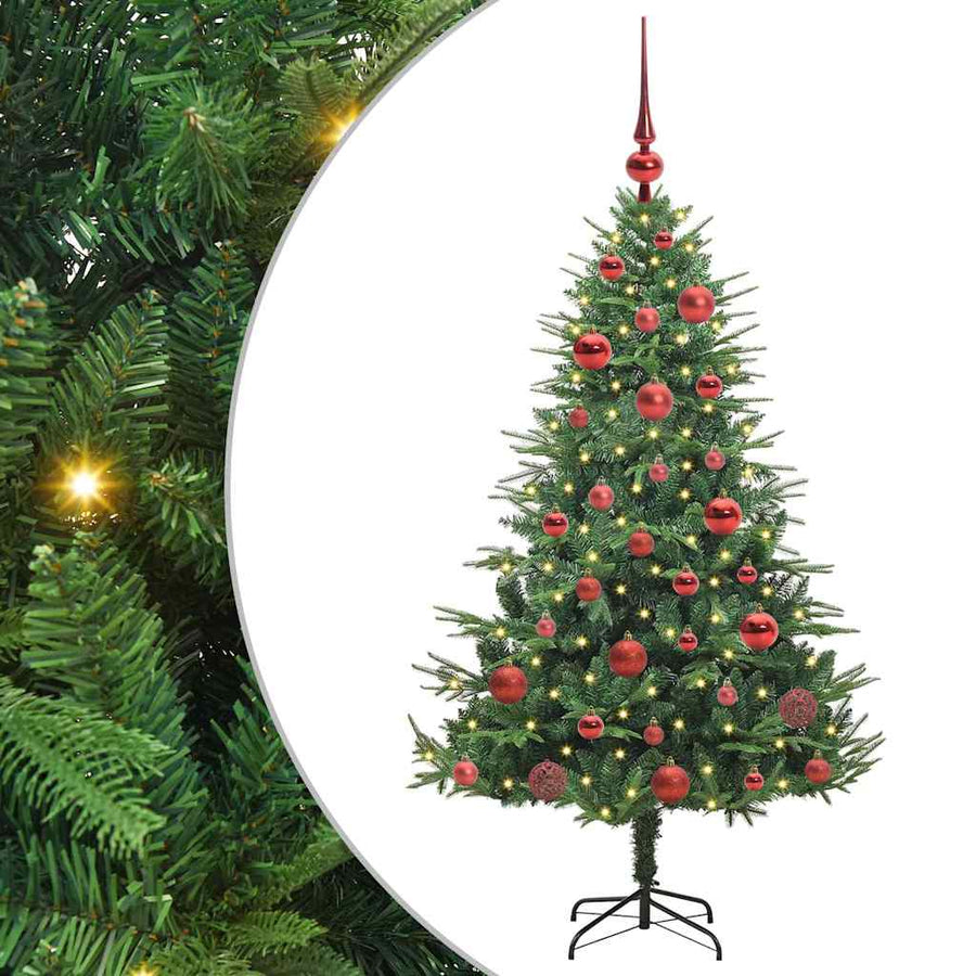Artificial Pre-lit Kerstboom met Ballenset Groen 150 cm