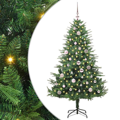 Artificial Pre-lit Kerstboom met Ballenset Groen 150 cm