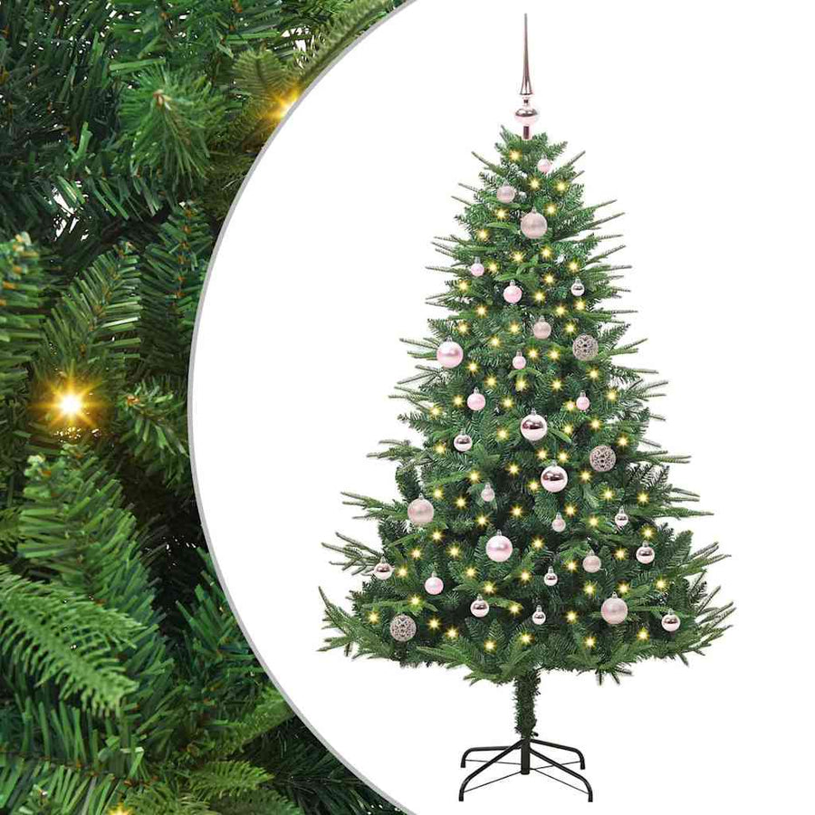 Artificial Pre-lit Kerstboom met Ballenset Groen 150 cm