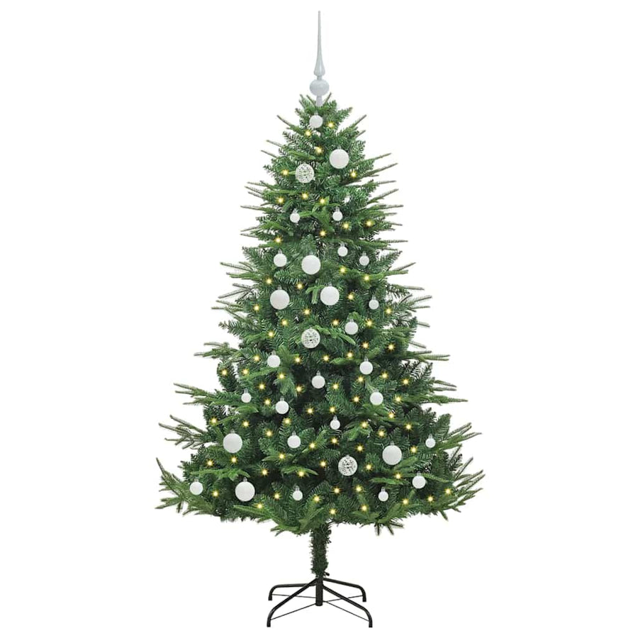 Artificial Pre-lit Kerstboom met Ballenset Groen 150 cm