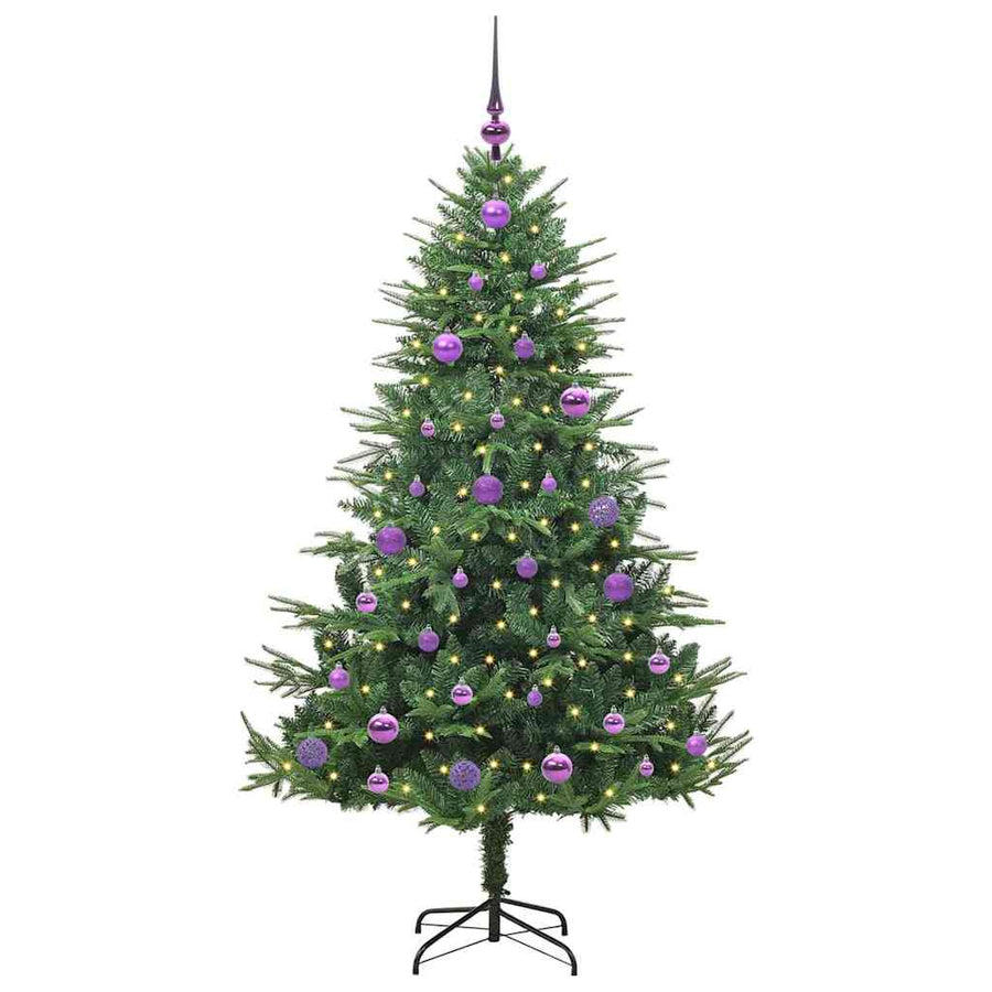 Artificial Pre-lit Kerstboom met Ballenset Groen 150 cm