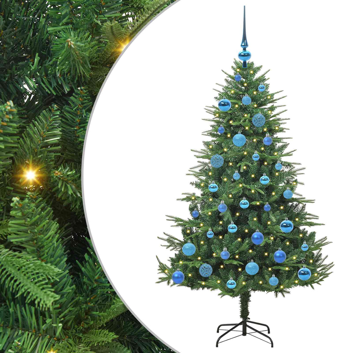 Artificial Pre-lit Kerstboom met Ballenset Groen 150 cm