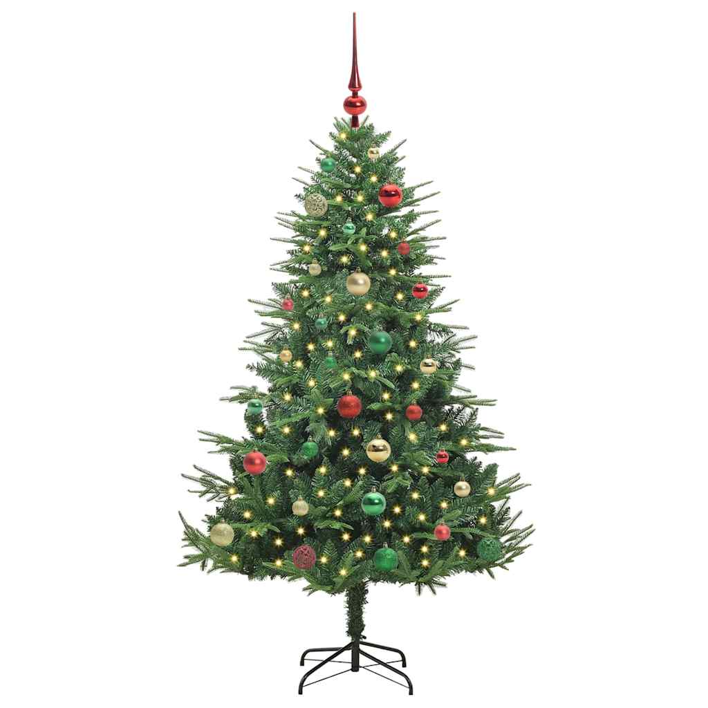 Artificial Pre-lit Kerstboom met Ballenset Groen 150 cm