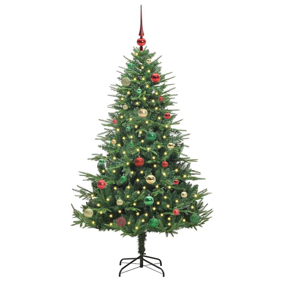 Artificial Pre-lit Kerstboom met Ballenset Groen 150 cm