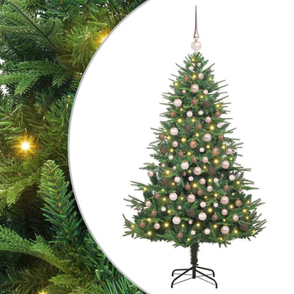Artificial Pre-lit Kerstboom met Ballenset Groen 180 cm