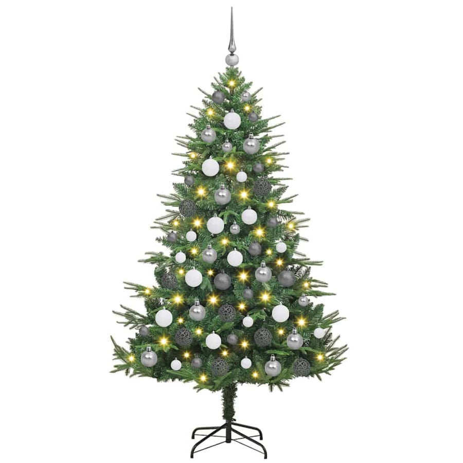 Artificial Pre-lit Kerstboom met Ballenset Groen 180 cm