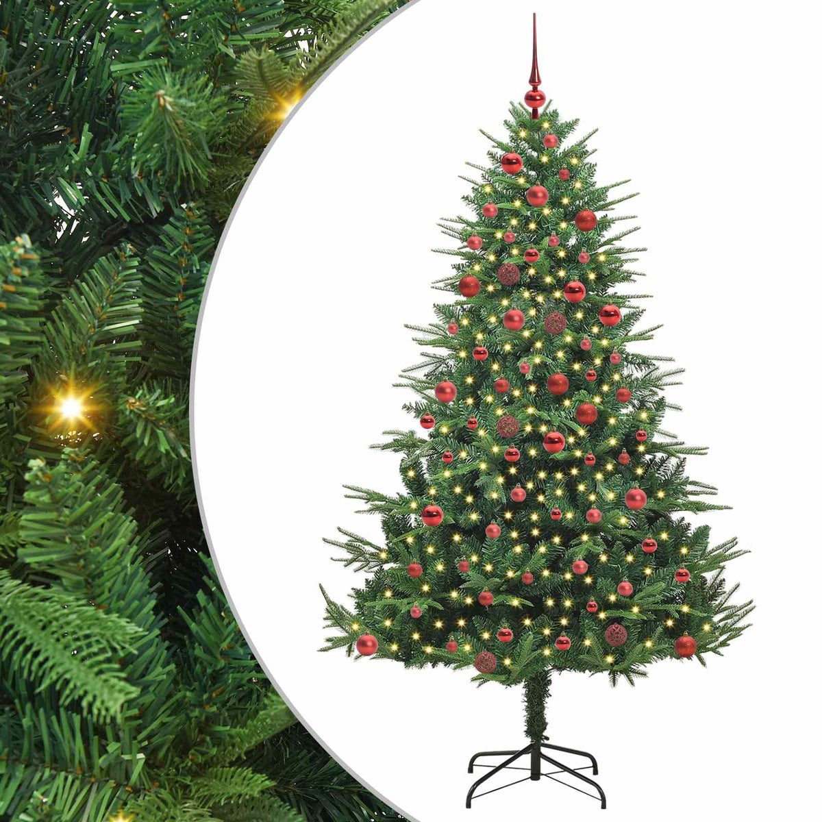 Artificial Pre-Lit Kerstboom Met Ballenset 180 Cm 180 x 110 cm