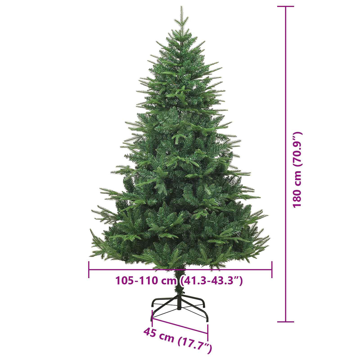 Artificial Pre-Lit Kerstboom Met Ballenset 180 Cm 180 x 110 cm