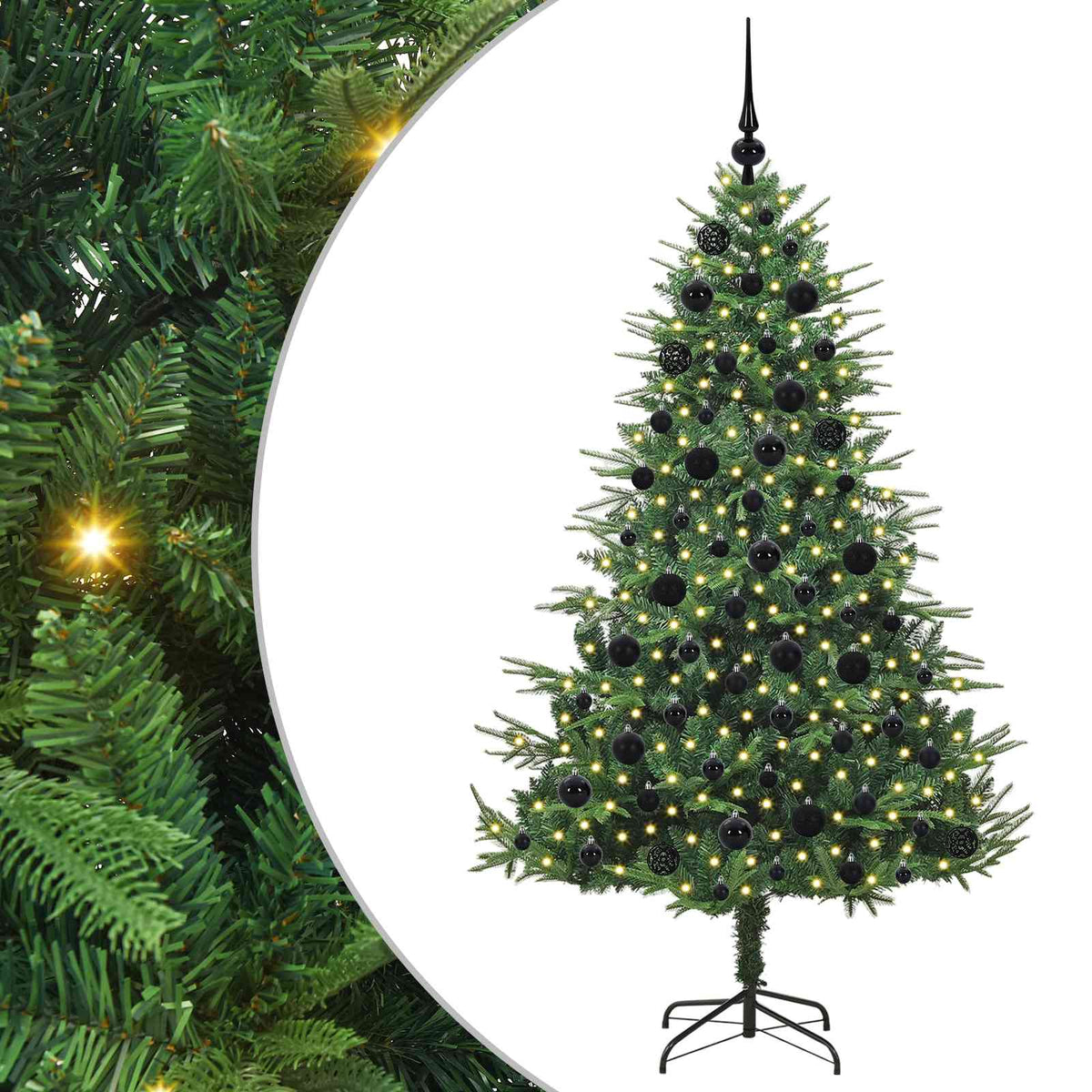 Artificial Pre-lit Kerstboom met Ballenset Groen 180 cm