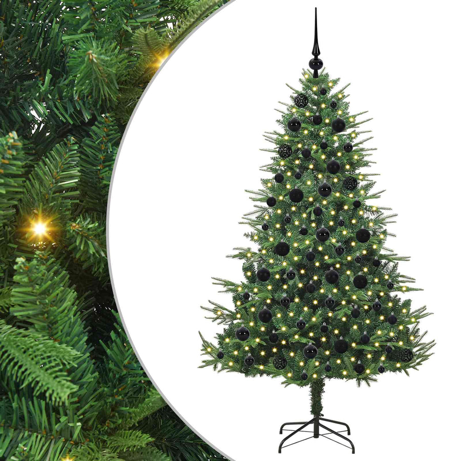 Artificial Pre-lit Kerstboom met Ballenset Groen 180 cm