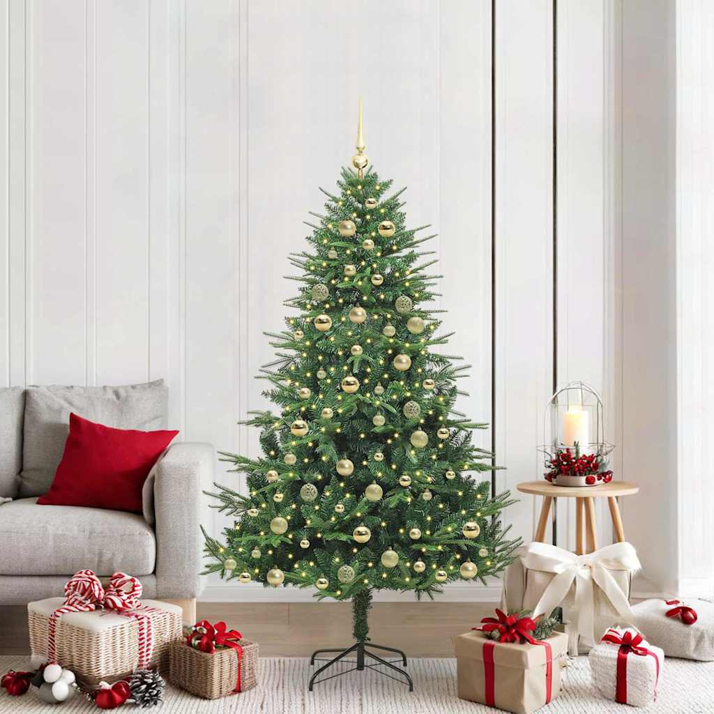 Artificial Pre-lit Kerstboom met Ballenset Groen 180 cm