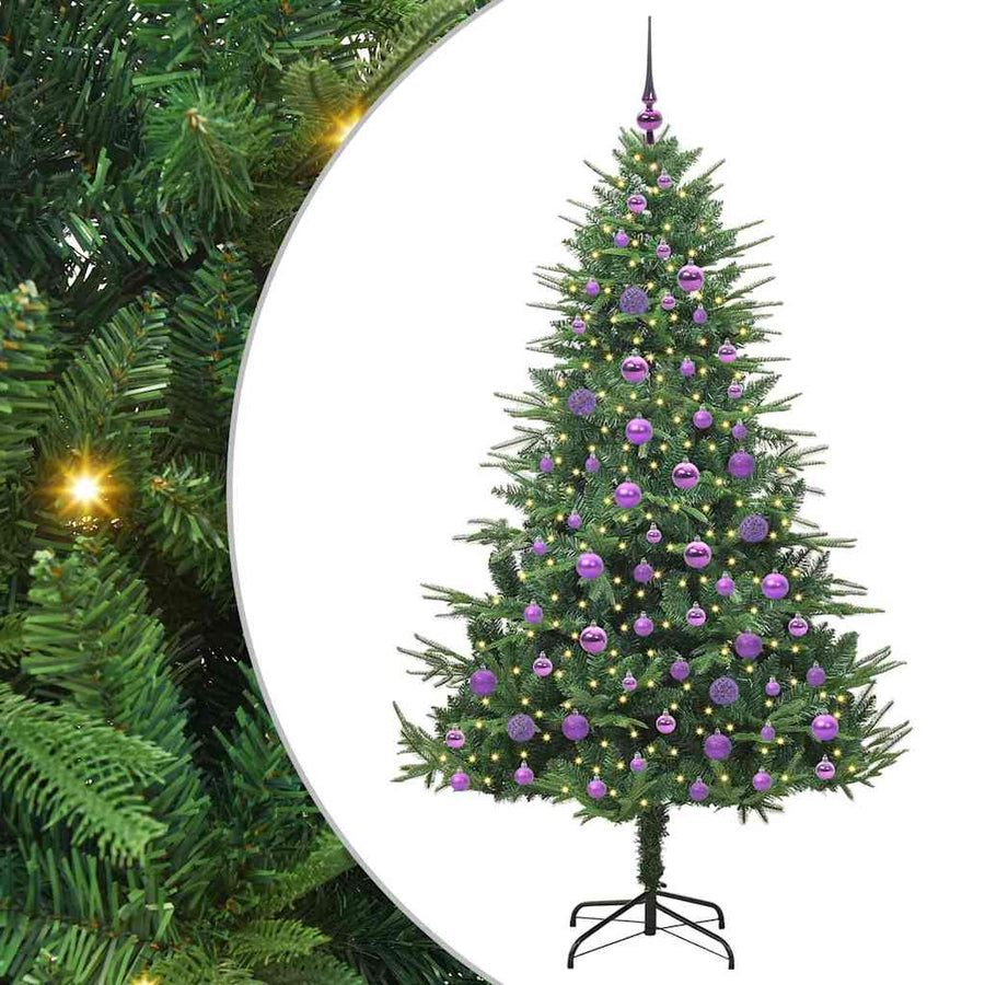 Artificial Pre-lit Kerstboom met Ballenset Groen 180 cm