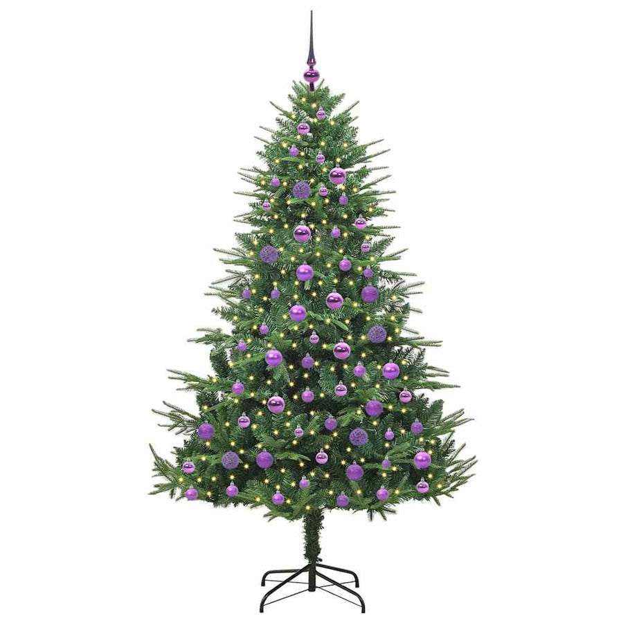 Artificial Pre-lit Kerstboom met Ballenset Groen 180 cm