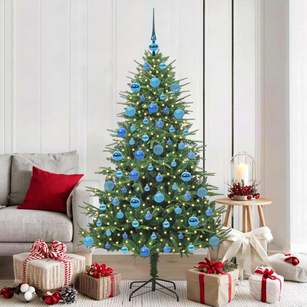Artificial Pre-lit Kerstboom met Ballenset Groen 180 cm
