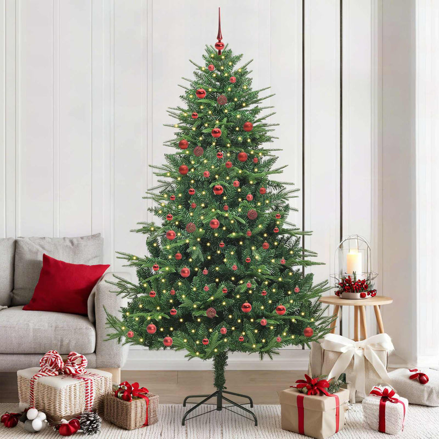 Artificial Pre-lit Kerstboom met Ballenset Groen 210 cm