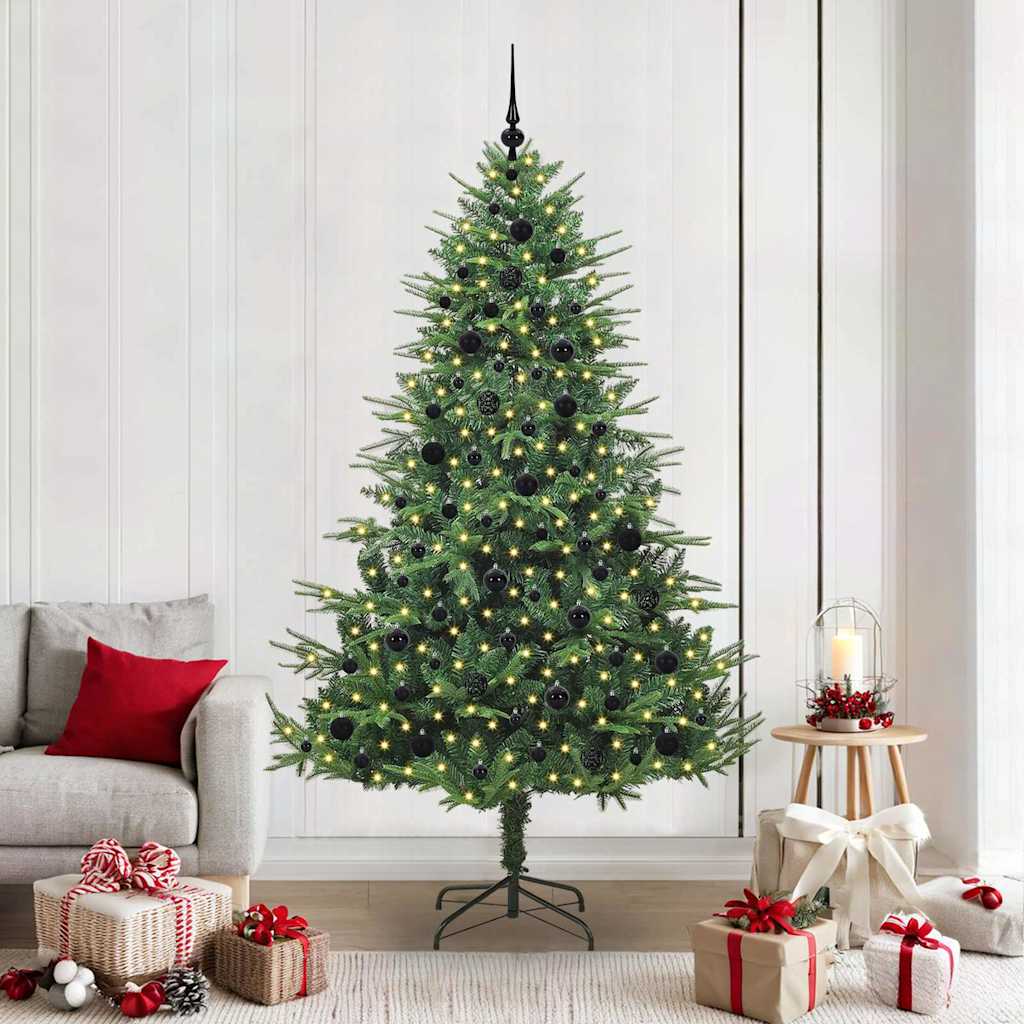Artificial Pre-lit Kerstboom met Ballenset Groen 210 cm