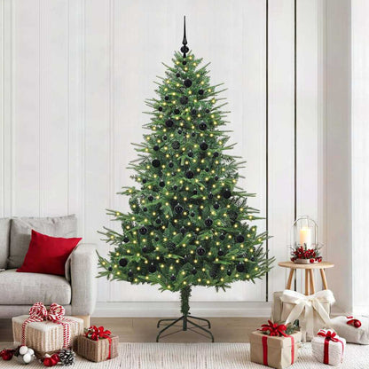 Artificial Pre-lit Kerstboom met Ballenset Groen 210 cm