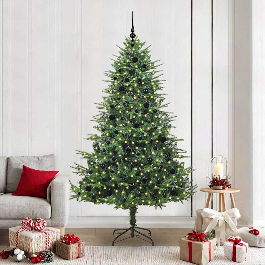 Artificial Pre-lit Kerstboom met Ballenset Groen 210 cm