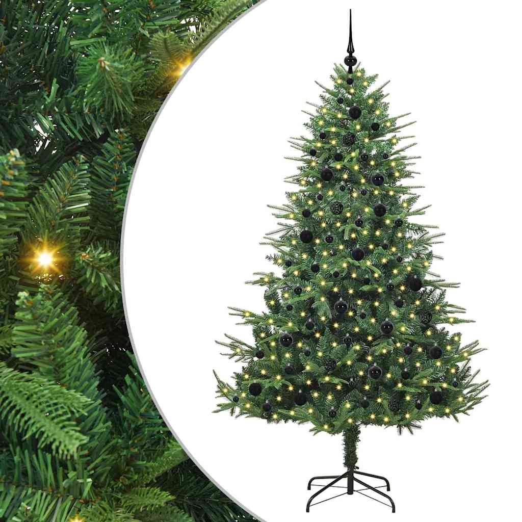 Artificial Pre-lit Kerstboom met Ballenset Groen 210 cm