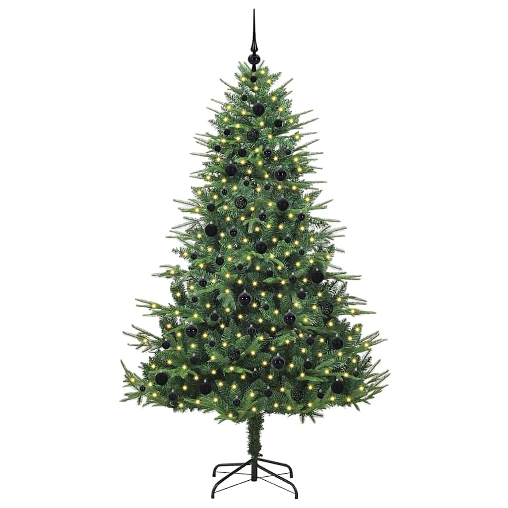 Artificial Pre-lit Kerstboom met Ballenset Groen 210 cm