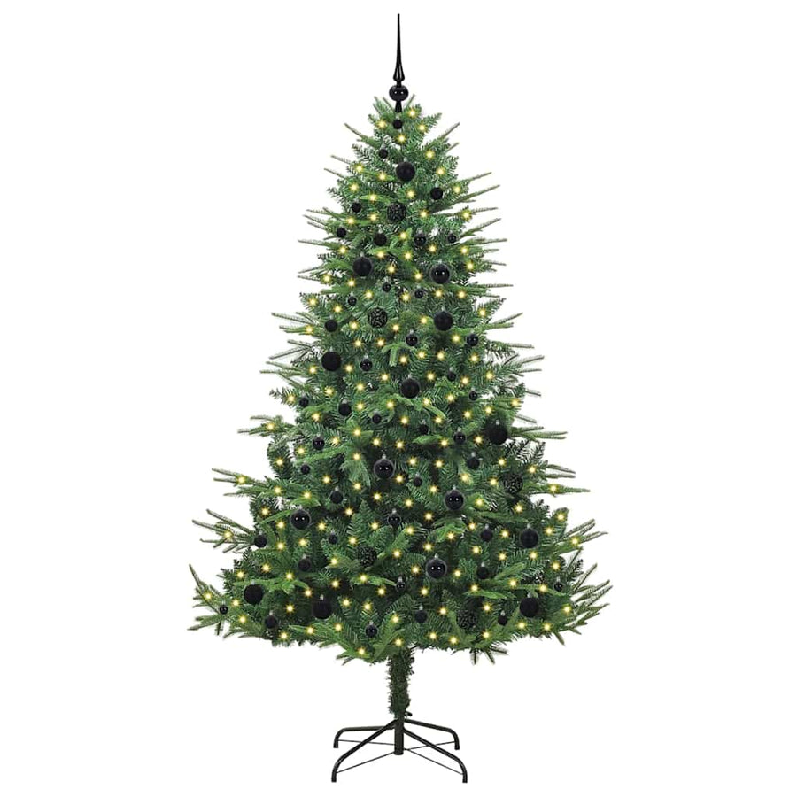 Artificial Pre-lit Kerstboom met Ballenset Groen 210 cm