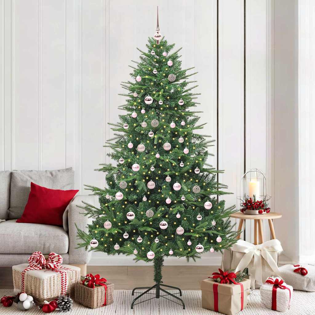 Artificial Pre-lit Kerstboom met Ballenset Groen 210 cm