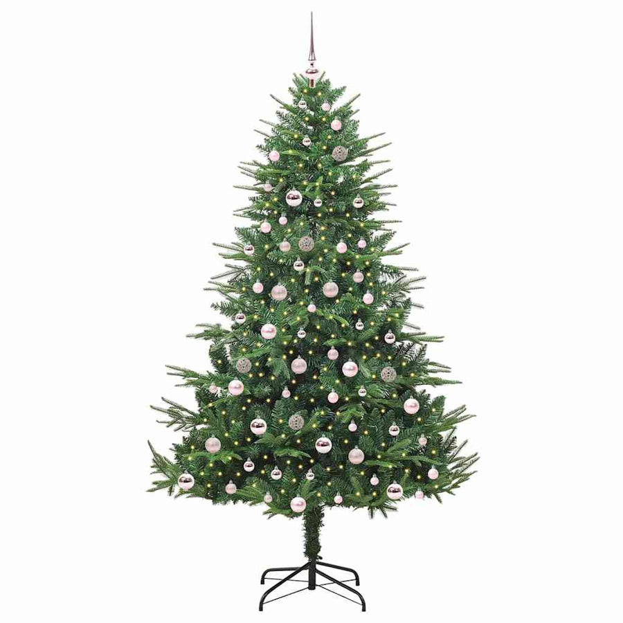 Artificial Pre-lit Kerstboom met Ballenset Groen 210 cm