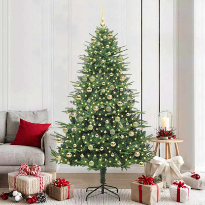 Artificial Pre-lit Kerstboom met Ballenset Groen 210 cm
